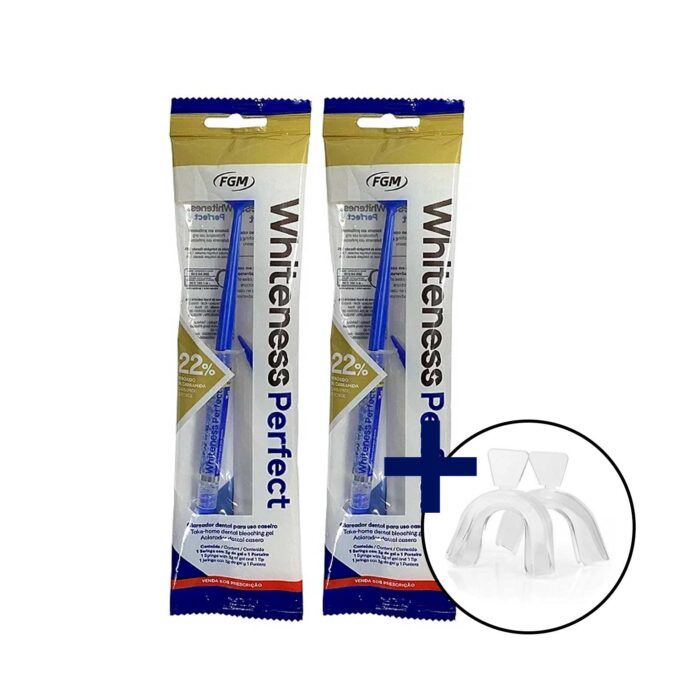 2 clareador dental whiteness perfect moldeira