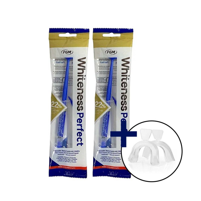 2 clareador dental whiteness perfect moldeira