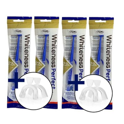 4 Seringas Whiteness Perfect 22% + 2 Pares Moldeira + 2 Estojos 4 Seringas Whiteness Perfect 22% + 2 Pares Moldeira + 2 Estojos