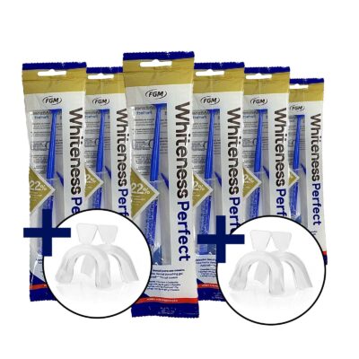 6 Whiteness Perfect 22% + 2 Pares Moldeira + 2 Estojos 6 Whiteness Perfect 22% + 2 Pares Moldeira + 2 Estojos