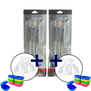 6 Seringas Whiteness Simple 22% + 2 Pares Moldeira + 2 Estojos