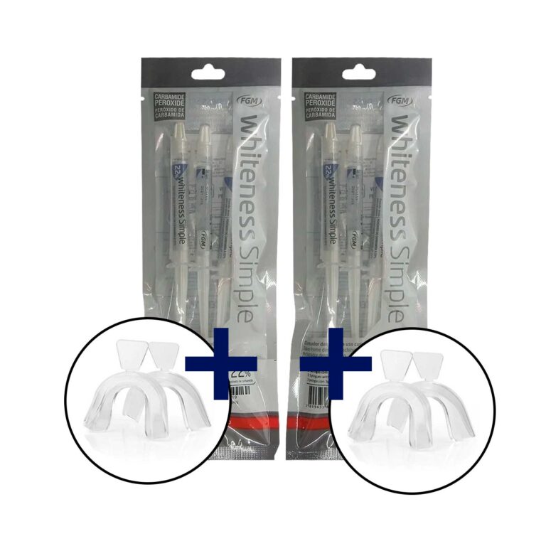 6 Seringas Whiteness Simple 22% + 2 Pares Moldeira + 2 Estojos