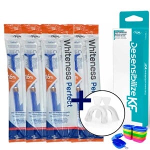 4x Whiteness Perfect 16% + 1 Par Moldeira + 1 Desensibilizante